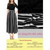 image:imageVFSHOW Womens Work Business Casual Church Pockets Belted ALine Midi DressBlack and White Striped Version B