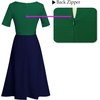 image:imageVFSHOW Womens Work Business Casual Church Pockets Belted ALine Midi DressGreen and Navy Blue