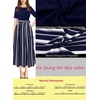 image:imageVFSHOW Womens Work Business Casual Church Pockets Belted ALine Midi DressNavy Blue and White Striped Version C
