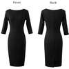 image:imageVFSHOW Womens Work Business Office Zipper Up Slim Bodycon Sheath DressBlack