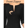 image:imageVFSHOW Womens Work Business Office Zipper Up Slim Bodycon Sheath DressBlackc