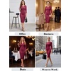 image:imageVFSHOW Womens Work Business Office Zipper Up Slim Bodycon Sheath DressDark Red Suede