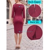 image:imageVFSHOW Womens Work Business Office Zipper Up Slim Bodycon Sheath DressDark Red Suede