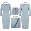 image:imageVFSHOW Womens Work Business Office Zipper Up Slim Bodycon Sheath DressLight Blue Tweed