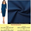 image:imageVFSHOW Womens Work Business Office Zipper Up Slim Bodycon Sheath DressPeacock Blue