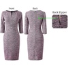 image:imageVFSHOW Womens Work Business Office Zipper Up Slim Bodycon Sheath DressPink Tweed