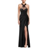 image:imageVFSHOW Womens Crisscross Halter Neck Formal Prom Gala Dresses Evening GownSparkly Black