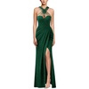 image:imageVFSHOW Womens Crisscross Halter Neck Formal Prom Gala Dresses Evening GownSparkly Green