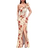 Beige With Red Flower Print