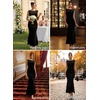 image:imageVFSHOW Womens Boat Neck Cocktail Wedding Guest Bodycon Evening Long DressBlack Velvet