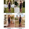 image:imageVFSHOW Womens Boat Neck Cocktail Wedding Guest Bodycon Evening Long DressBlack and Orange Floral Print