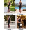 image:imageVFSHOW Womens Boat Neck Cocktail Wedding Guest Bodycon Evening Long DressBlack and Pink Floral Print