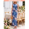 image:imageVFSHOW Womens Boat Neck Cocktail Wedding Guest Bodycon Evening Long DressBlue Floral Printb