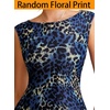 image:imageVFSHOW Womens Boat Neck Cocktail Wedding Guest Bodycon Evening Long DressBlue and Black Leopard Print
