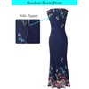 image:imageVFSHOW Womens Boat Neck Cocktail Wedding Guest Bodycon Evening Long DressBlue and Multi Floral Print
