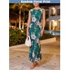 image:imageVFSHOW Womens Boat Neck Cocktail Wedding Guest Bodycon Evening Long DressGreen Floral Printb