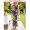image:imageVFSHOW Womens Boat Neck Cocktail Wedding Guest Bodycon Evening Long DressNavy Blue and Multi Floral Print