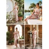 image:imageVFSHOW Womens Boat Neck Cocktail Wedding Guest Bodycon Evening Long DressPink Floral Print