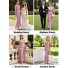 image:imageVFSHOW Womens Boat Neck Cocktail Wedding Guest Bodycon Evening Long DressPinkish Purple Floral Print