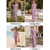 image:imageVFSHOW Womens Boat Neck Cocktail Wedding Guest Bodycon Evening Long DressPurple and Multi Floral Printb