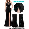 image:imageVFSHOW Womens Formal Halter Keyhole Back Prom Gala Maxi Dress Evening GownBlack Velvet