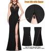 image:imageVFSHOW Womens Formal Halter Keyhole Back Prom Gala Maxi Dress Evening GownSparkly Black