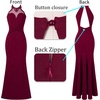 image:imageVFSHOW Womens Formal Halter Keyhole Back Prom Gala Maxi Dress Evening GownSparkly Dark Red