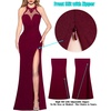 image:imageVFSHOW Womens Formal Halter Keyhole Back Prom Gala Maxi Dress Evening GownSparkly Dark Red
