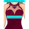 image:imageVFSHOW Womens Formal Halter Keyhole Back Prom Gala Maxi Dress Evening GownSparkly Dark Red