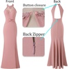 image:imageVFSHOW Womens Formal Halter Keyhole Back Prom Gala Maxi Dress Evening GownSparkly Dusty Pink