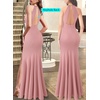 image:imageVFSHOW Womens Formal Halter Keyhole Back Prom Gala Maxi Dress Evening GownSparkly Dusty Pink
