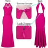 image:imageVFSHOW Womens Formal Halter Keyhole Back Prom Gala Maxi Dress Evening GownSparkly Hot Pink