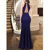 image:imageVFSHOW Womens Formal Halter Keyhole Back Prom Gala Maxi Dress Evening GownSparkly Navy Blue