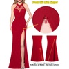 image:imageVFSHOW Womens Formal Halter Keyhole Back Prom Gala Maxi Dress Evening GownSparkly Red