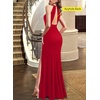 image:imageVFSHOW Womens Formal Halter Keyhole Back Prom Gala Maxi Dress Evening GownSparkly Red