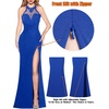 image:imageVFSHOW Womens Formal Halter Keyhole Back Prom Gala Maxi Dress Evening GownSparkly Royal Blue