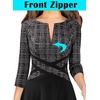 image:imageVFSHOW Womens Front Zipper Work Business Casual Office Church A Line Dress