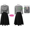image:imageVFSHOW Womens Front Zipper Work Business Casual Office Church A Line DressBlack Tweed and Black