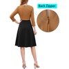 image:imageVFSHOW Womens Front Zipper Work Business Casual Office Church A Line DressBrown and Black