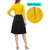 image:imageVFSHOW Womens Front Zipper Work Business Casual Office Church A Line DressYellow and Black