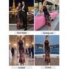 image:imageVFSHOW Womens Halter Neck Cocktail Wedding Guest Bodycon Evening Long DressBlack and Multi Floral Printc