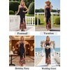 image:imageVFSHOW Womens Halter Neck Cocktail Wedding Guest Bodycon Evening Long DressBlack and Orange Floral Print
