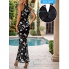 image:imageVFSHOW Womens Halter Neck Cocktail Wedding Guest Bodycon Evening Long DressBlack and White Floral Print