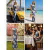 image:imageVFSHOW Womens Halter Neck Cocktail Wedding Guest Bodycon Evening Long DressBlue Floral Print