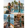 image:imageVFSHOW Womens Halter Neck Cocktail Wedding Guest Bodycon Evening Long DressGreen Multi Floral Print