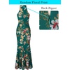 image:imageVFSHOW Womens Halter Neck Cocktail Wedding Guest Bodycon Evening Long DressGreen Multi Floral Print