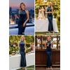 image:imageVFSHOW Womens Halter Neck Cocktail Wedding Guest Bodycon Evening Long DressHaze Blue Velvet