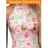 image:imageVFSHOW Womens Halter Neck Cocktail Wedding Guest Bodycon Evening Long DressPink Floral Print