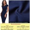 image:imageVFSHOW Womens Notch V Neck Ruched Work Business Office Church Bodycon DressNavy Blue
