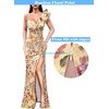 image:imageVFSHOW Womens Ruffle One Shoulder Formal Prom Gala Maxi Dress Evening GownApricot Velvet Floral Print